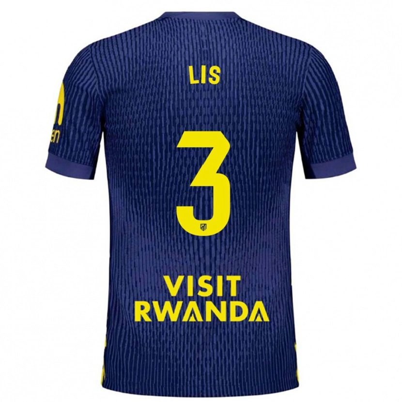 Danxen Män Adrian Lis #3 Marinblå Gul Bortatröja Matchtröjor 2025/26 Tröjor T-Tröja