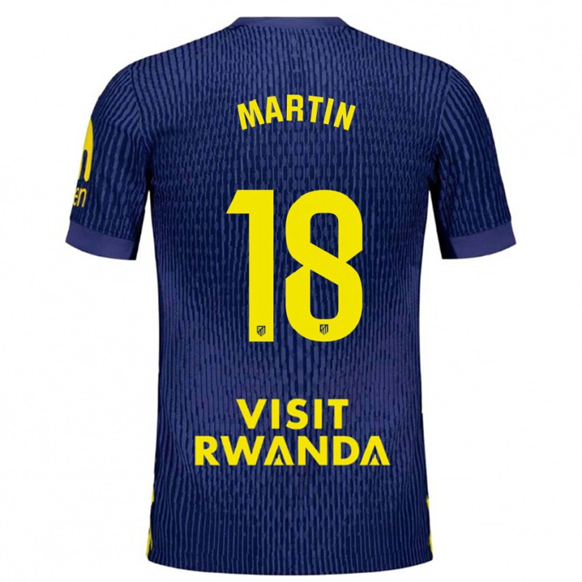 Danxen Män Carlos Martín #18 Marinblå Gul Bortatröja Matchtröjor 2025/26 Tröjor T-Tröja