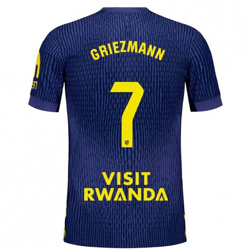 Danxen Män Antoine Griezmann #7 Marinblå Gul Bortatröja Matchtröjor 2025/26 Tröjor T-Tröja