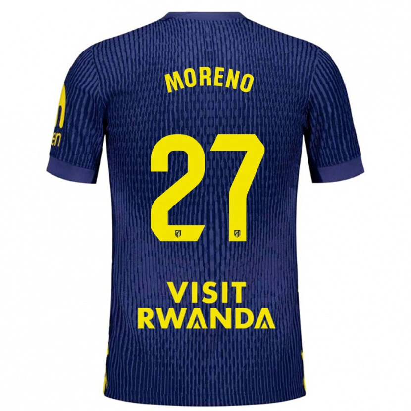Danxen Män Emma Moreno #27 Marinblå Gul Bortatröja Matchtröjor 2025/26 Tröjor T-Tröja