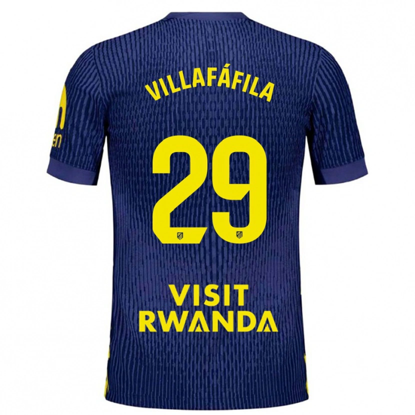 Danxen Män Mariano Villafáfila #29 Marinblå Gul Bortatröja Matchtröjor 2025/26 Tröjor T-Tröja