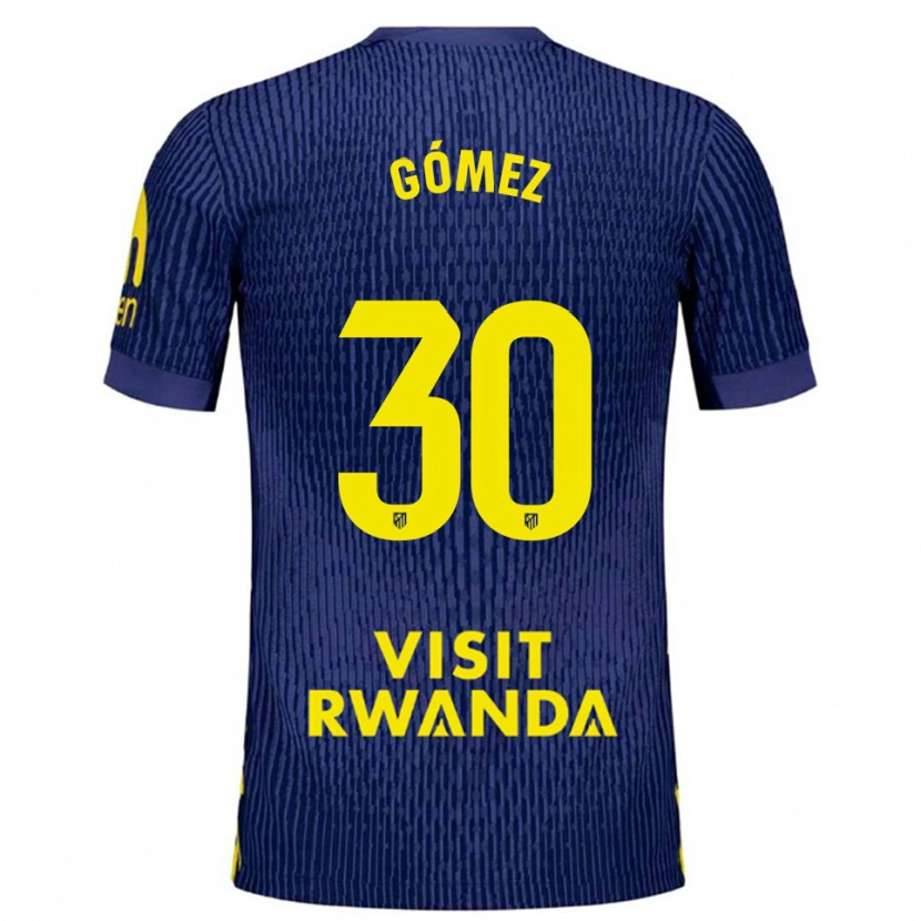 Danxen Män Rubén Gómez #30 Marinblå Gul Bortatröja Matchtröjor 2025/26 Tröjor T-Tröja