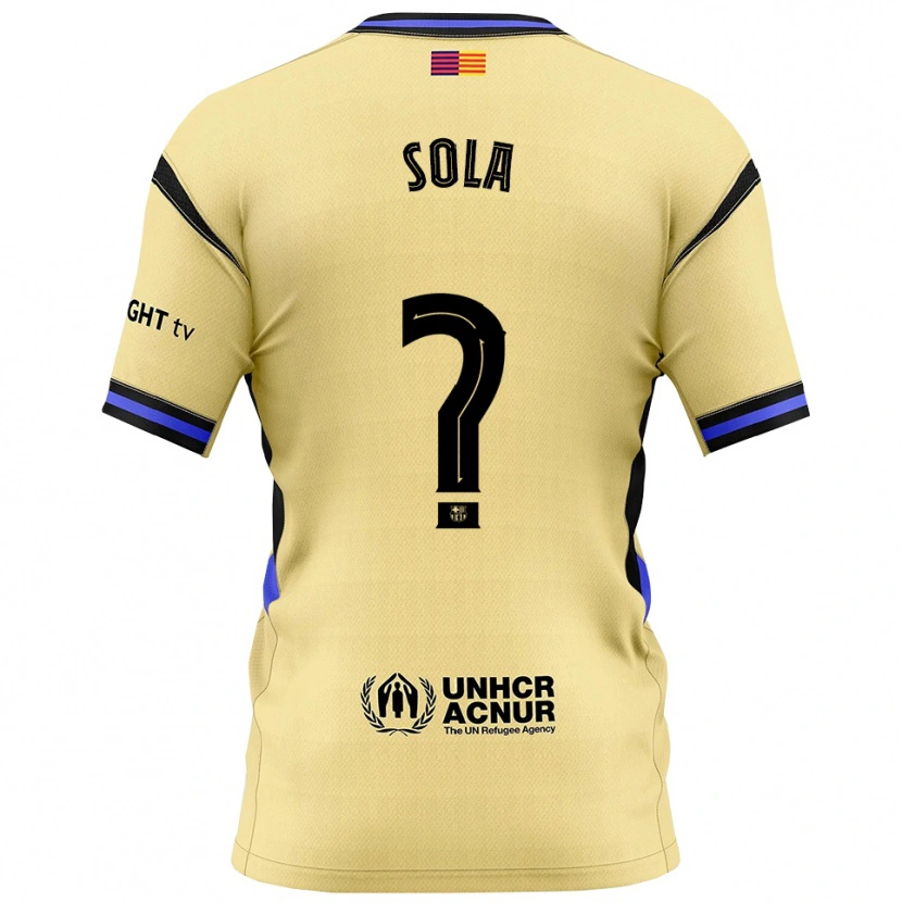 Danxen Män Arnau Sola #0 Gul Svart Bortatröja Matchtröjor 2025/26 Tröjor T-Tröja