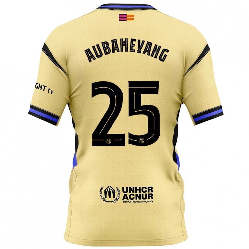 Danxen Män Pierre Emerick Aubameyang #25 Gul Svart Bortatröja Matchtröjor 2025/26 Tröjor T-Tröja