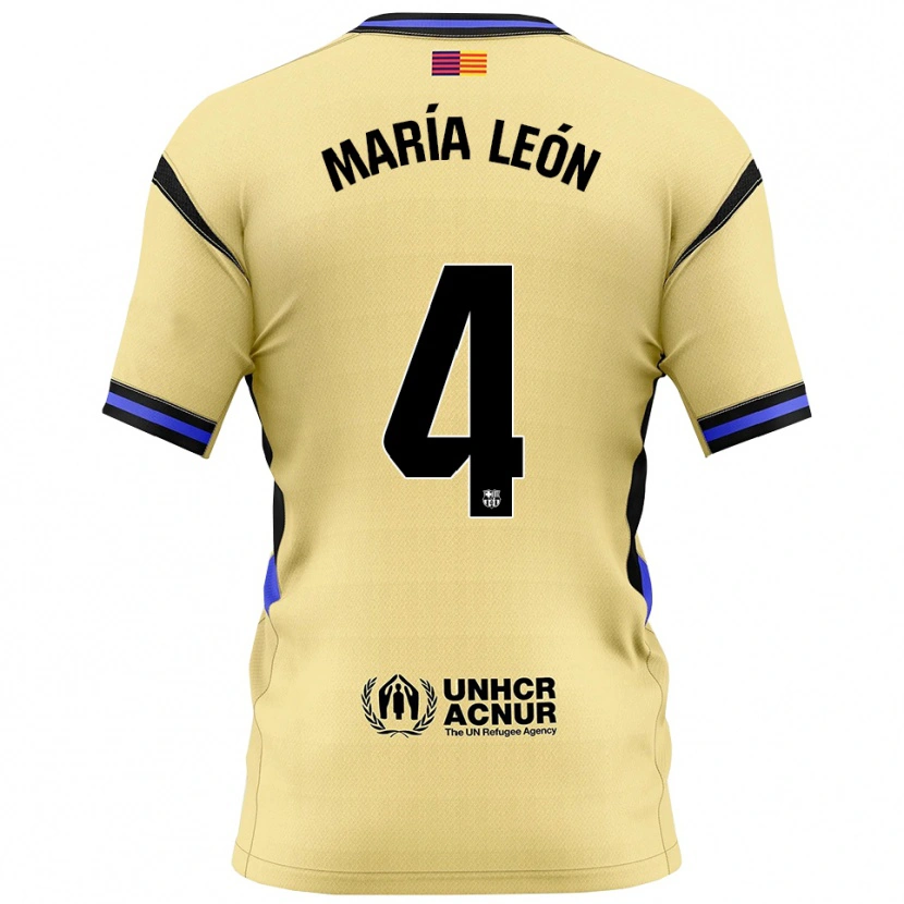Danxen Män María Pilar León #4 Gul Svart Bortatröja Matchtröjor 2025/26 Tröjor T-Tröja
