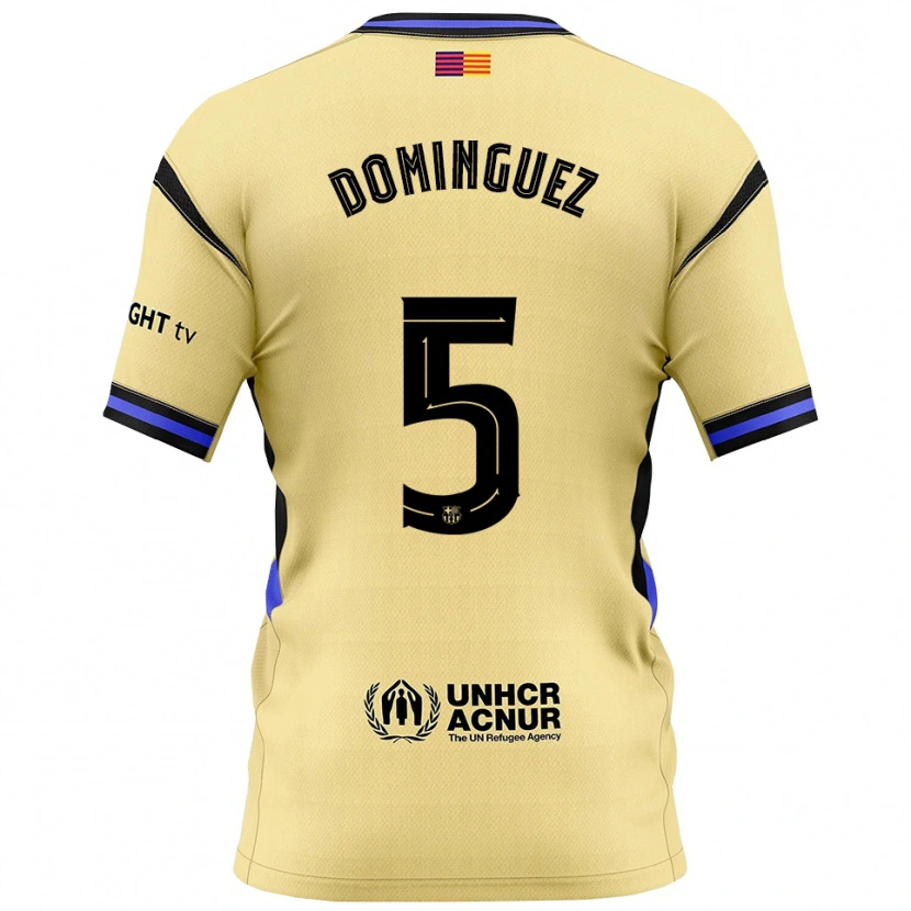 Danxen Män Sergi Dominguez #5 Gul Svart Bortatröja Matchtröjor 2025/26 Tröjor T-Tröja