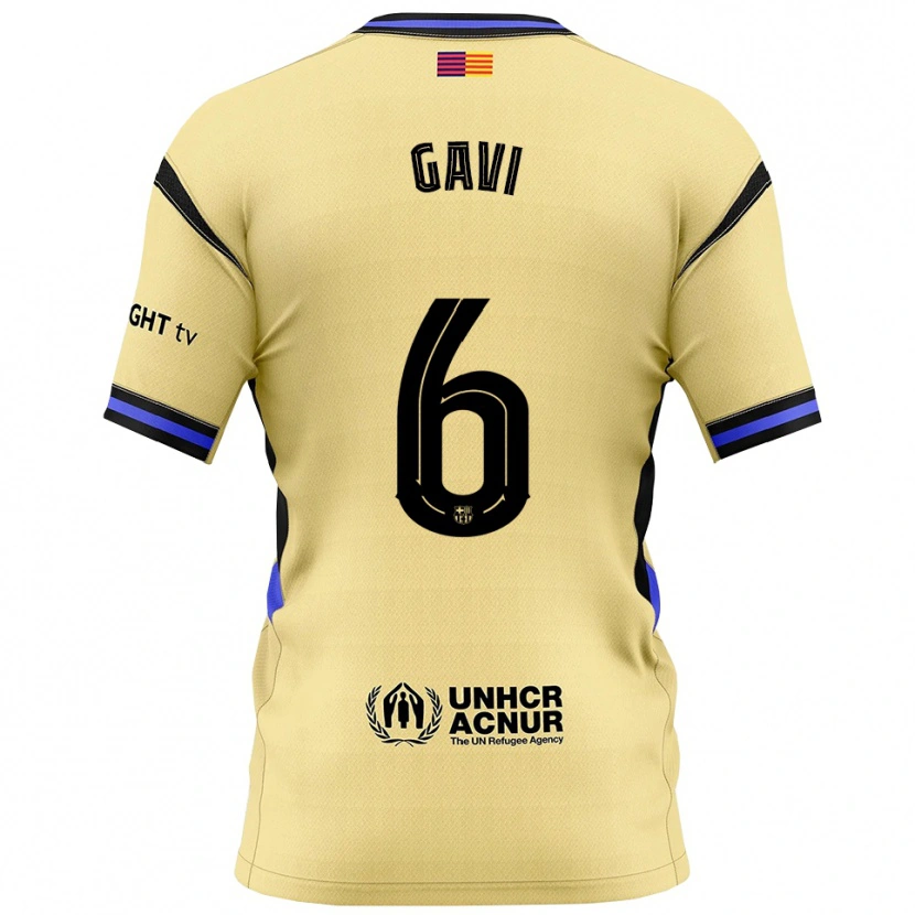 Danxen Män Gavi #6 Gul Svart Bortatröja Matchtröjor 2025/26 Tröjor T-Tröja