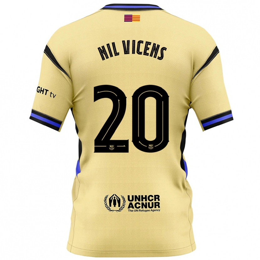 Danxen Män Nil Vicens #20 Gul Svart Bortatröja Matchtröjor 2025/26 Tröjor T-Tröja