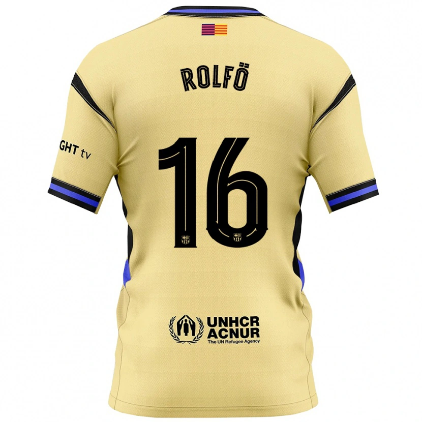 Danxen Män Fridolina Rolfo #16 Gul Svart Bortatröja Matchtröjor 2025/26 Tröjor T-Tröja