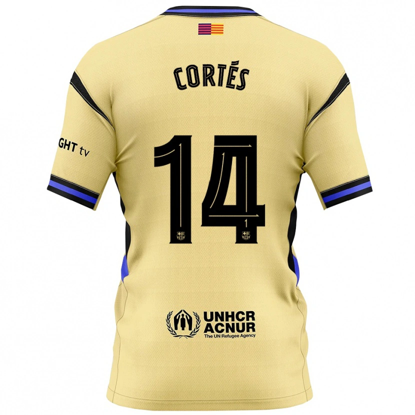 Danxen Män Álvaro Cortés #14 Gul Svart Bortatröja Matchtröjor 2025/26 Tröjor T-Tröja