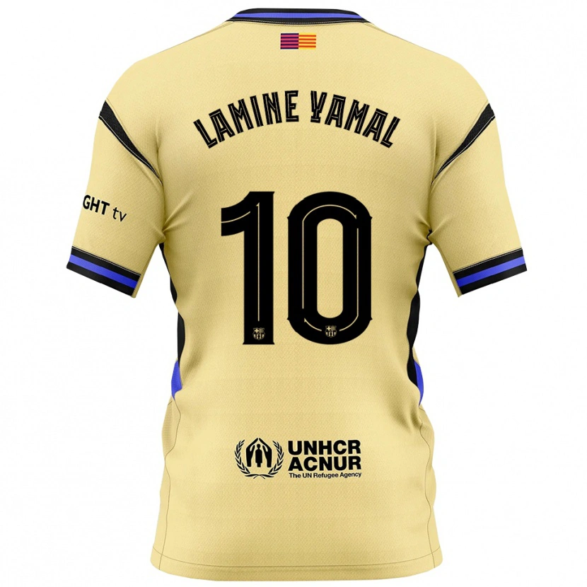 Danxen Män Lamine Yamal #10 Gul Svart Bortatröja Matchtröjor 2025/26 Tröjor T-Tröja