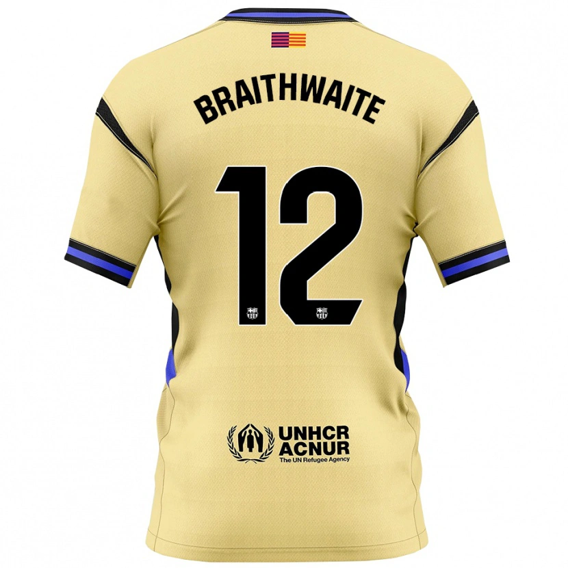 Danxen Män Martin Braithwaite #12 Gul Svart Bortatröja Matchtröjor 2025/26 Tröjor T-Tröja
