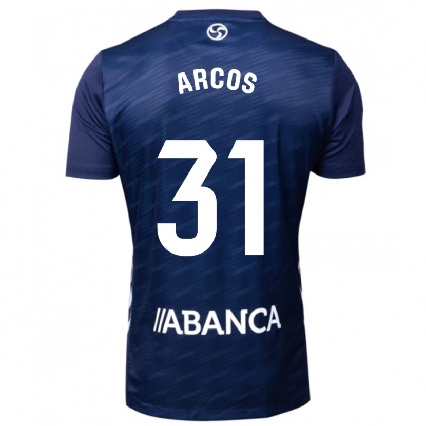Danxen Män Ángel Arcos #31 Marinblå Vit Bortatröja Matchtröjor 2025/26 Tröjor T-Tröja