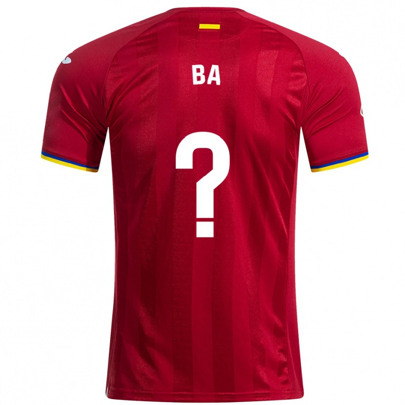 Danxen Män Bouba Ba #0 Röd Gul Blå Bortatröja Matchtröjor 2025/26 Tröjor T-Tröja