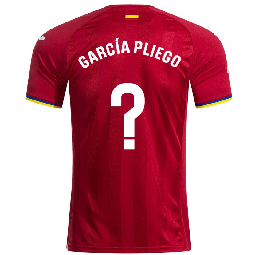 Danxen Män Hugo García Pliego #0 Röd Gul Blå Bortatröja Matchtröjor 2025/26 Tröjor T-Tröja