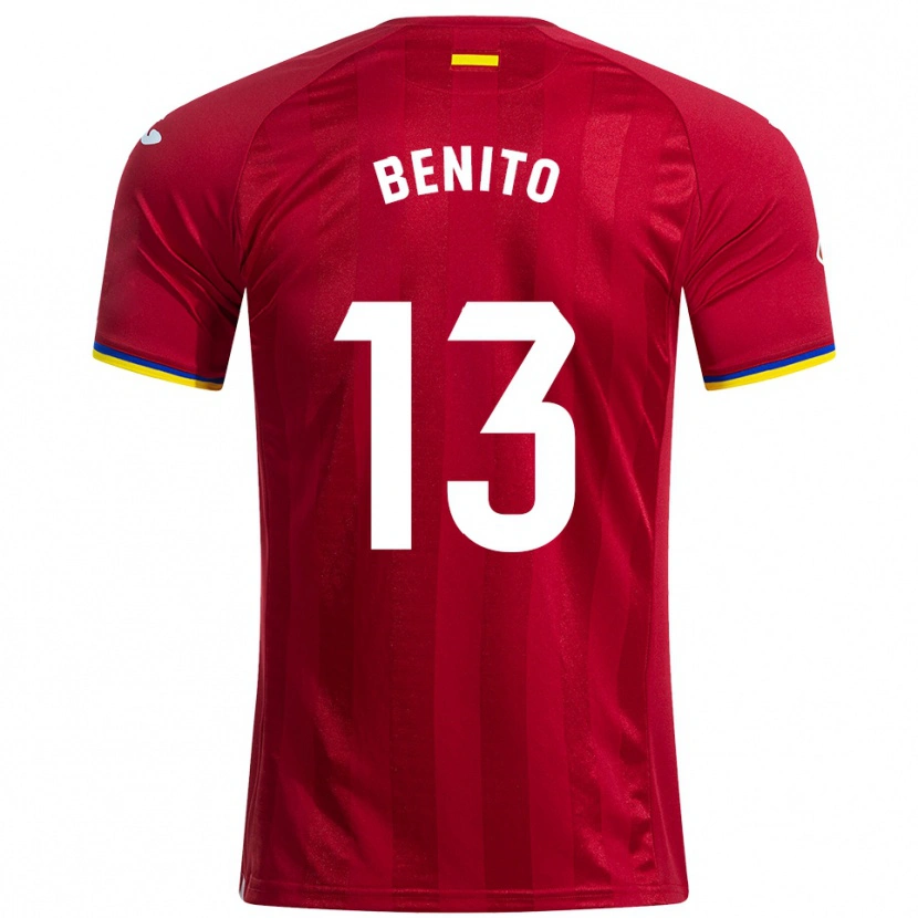 Danxen Män Jorge Benito #13 Röd Gul Blå Bortatröja Matchtröjor 2025/26 Tröjor T-Tröja