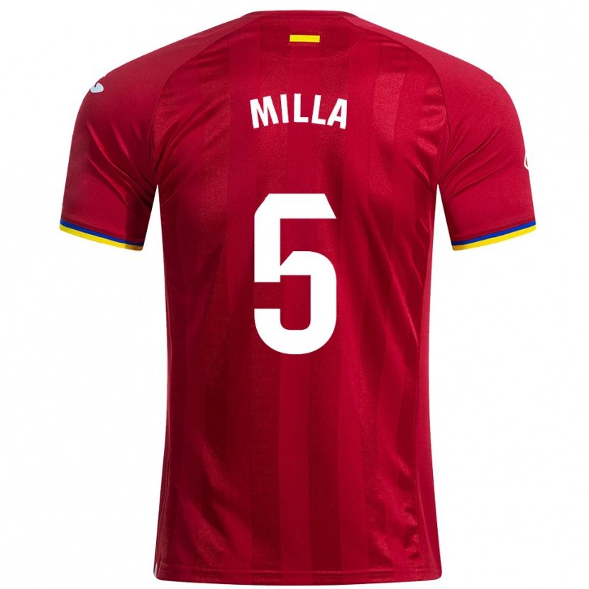 Danxen Män Luis Milla #5 Röd Gul Blå Bortatröja Matchtröjor 2025/26 Tröjor T-Tröja