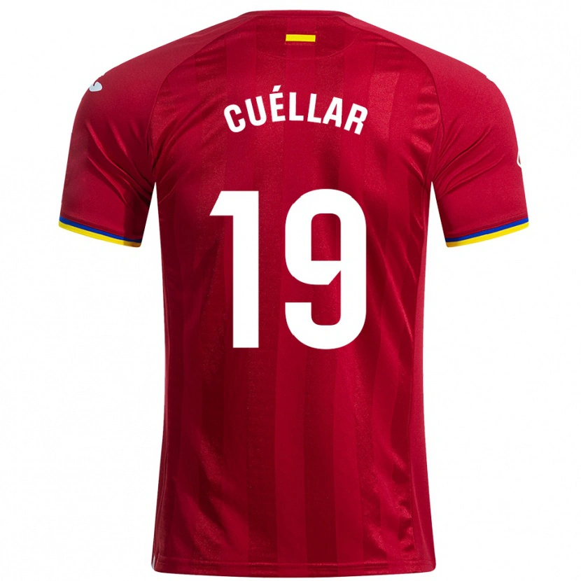 Danxen Män Martín Cuéllar #19 Röd Gul Blå Bortatröja Matchtröjor 2025/26 Tröjor T-Tröja