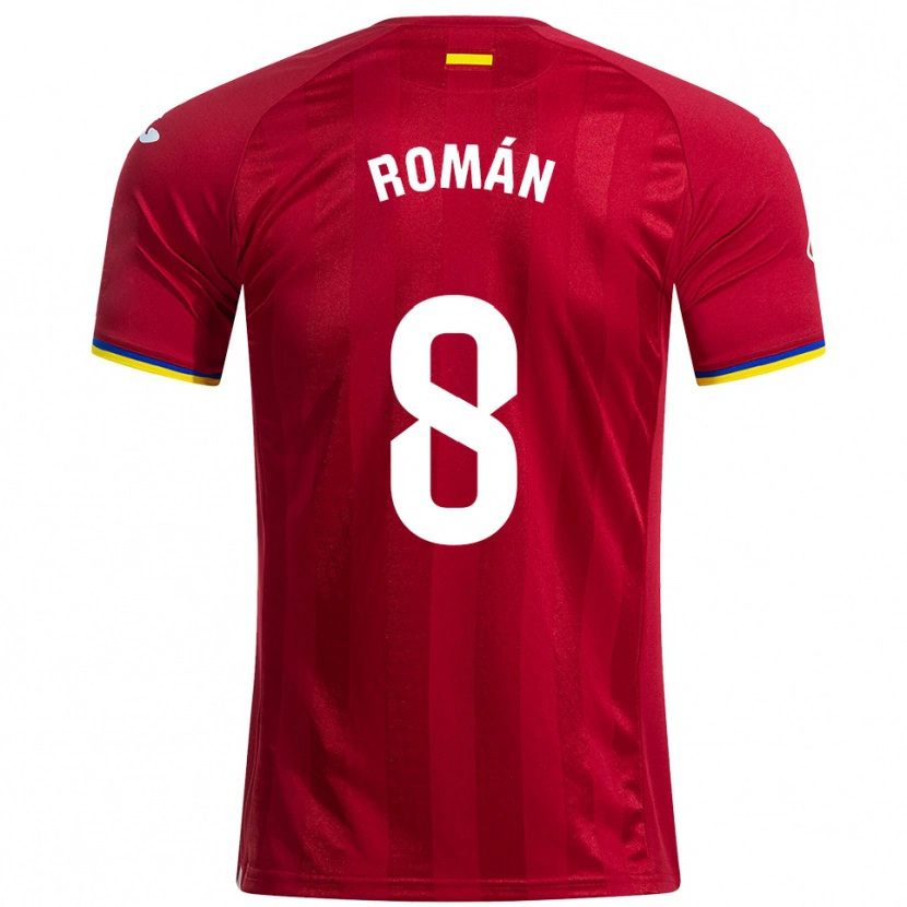 Danxen Män Manu Román #8 Röd Gul Blå Bortatröja Matchtröjor 2025/26 Tröjor T-Tröja