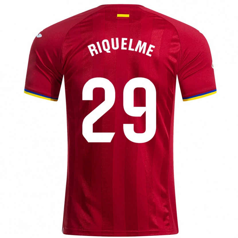 Danxen Män Adrián Riquelme #29 Röd Gul Blå Bortatröja Matchtröjor 2025/26 Tröjor T-Tröja