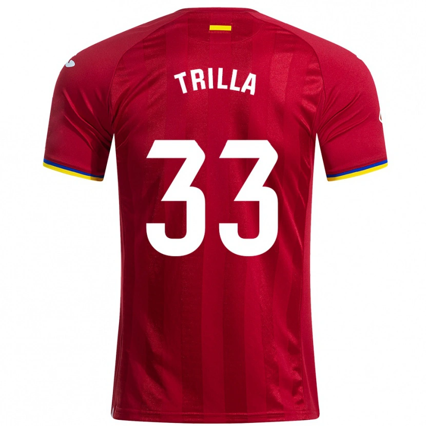 Danxen Män Guillem Trilla #33 Röd Gul Blå Bortatröja Matchtröjor 2025/26 Tröjor T-Tröja