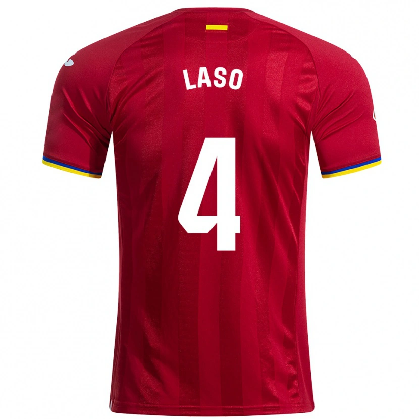 Danxen Män Lucas Laso #4 Röd Gul Blå Bortatröja Matchtröjor 2025/26 Tröjor T-Tröja