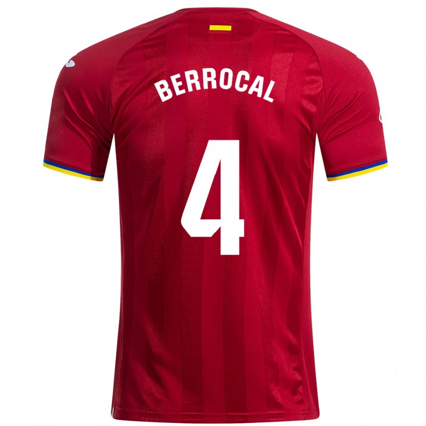 Danxen Män Juan Berrocal #4 Röd Gul Blå Bortatröja Matchtröjor 2025/26 Tröjor T-Tröja