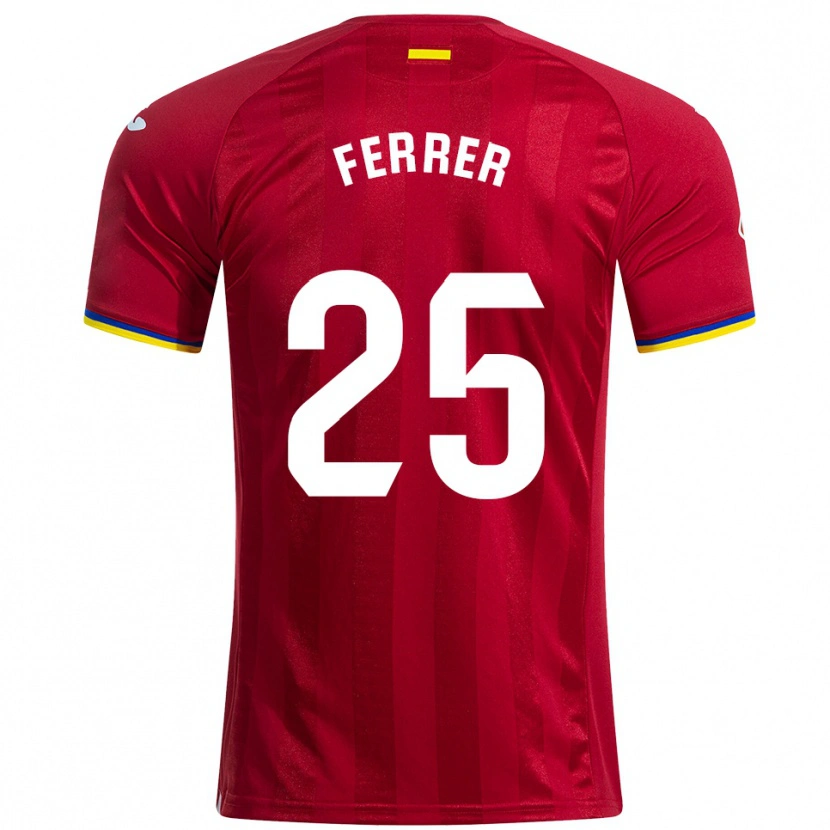 Danxen Män Diego Ferrer #25 Röd Gul Blå Bortatröja Matchtröjor 2025/26 Tröjor T-Tröja