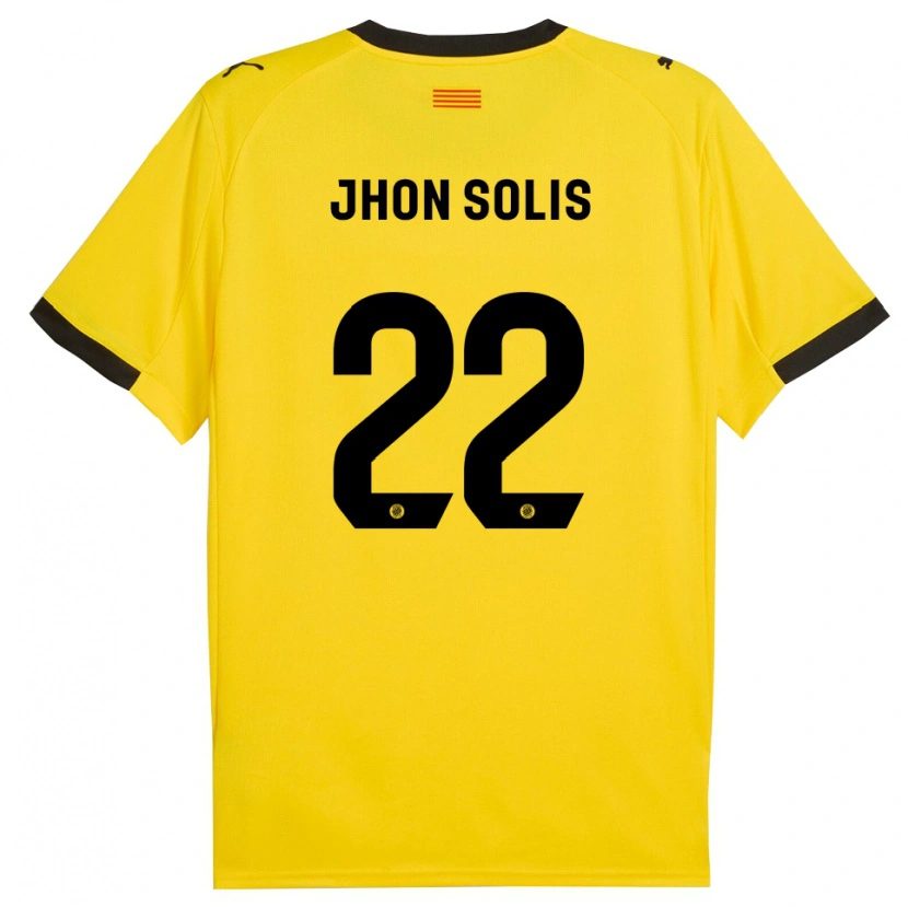 Danxen Män Jhon Solís #22 Gul Svart Bortatröja Matchtröjor 2025/26 Tröjor T-Tröja