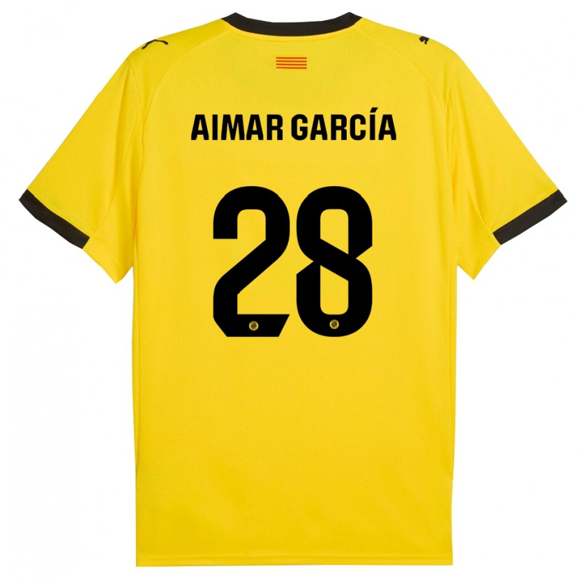 Danxen Män Aimar García #28 Gul Svart Bortatröja Matchtröjor 2025/26 Tröjor T-Tröja