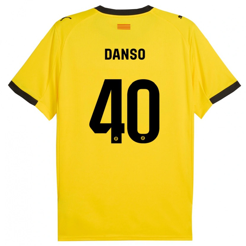 Danxen Män Jordi Danso #40 Gul Svart Bortatröja Matchtröjor 2025/26 Tröjor T-Tröja