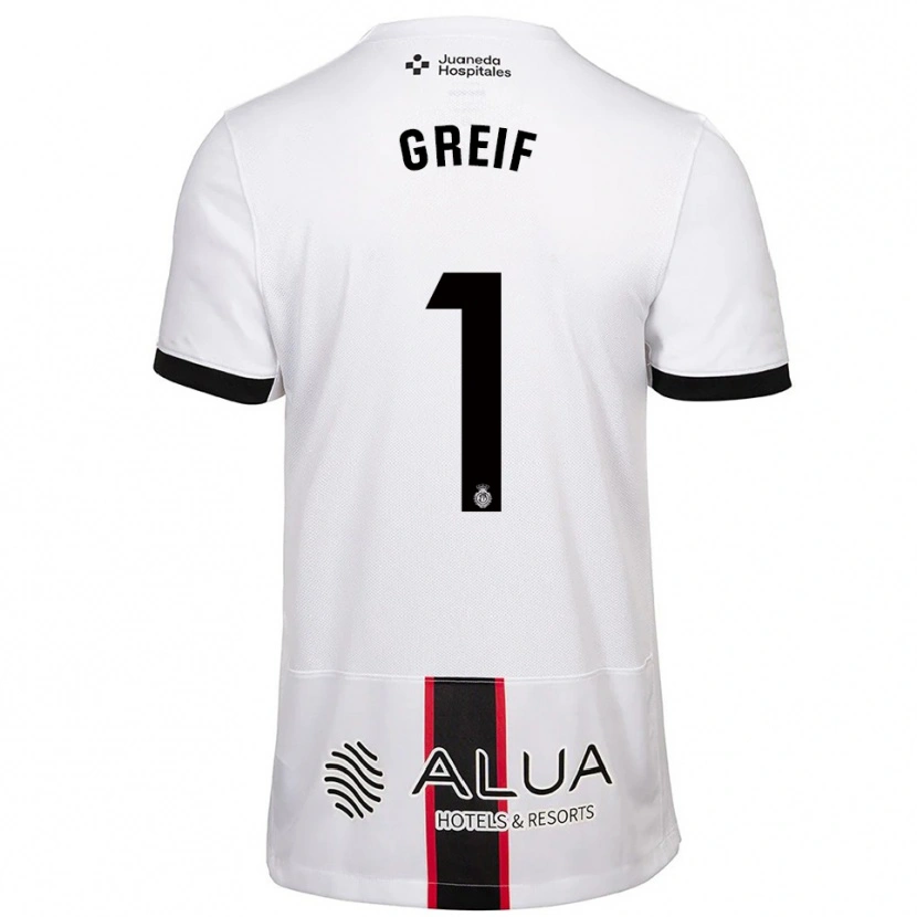 Danxen Män Dominik Greif #1 Vit Svart Bortatröja Matchtröjor 2025/26 Tröjor T-Tröja