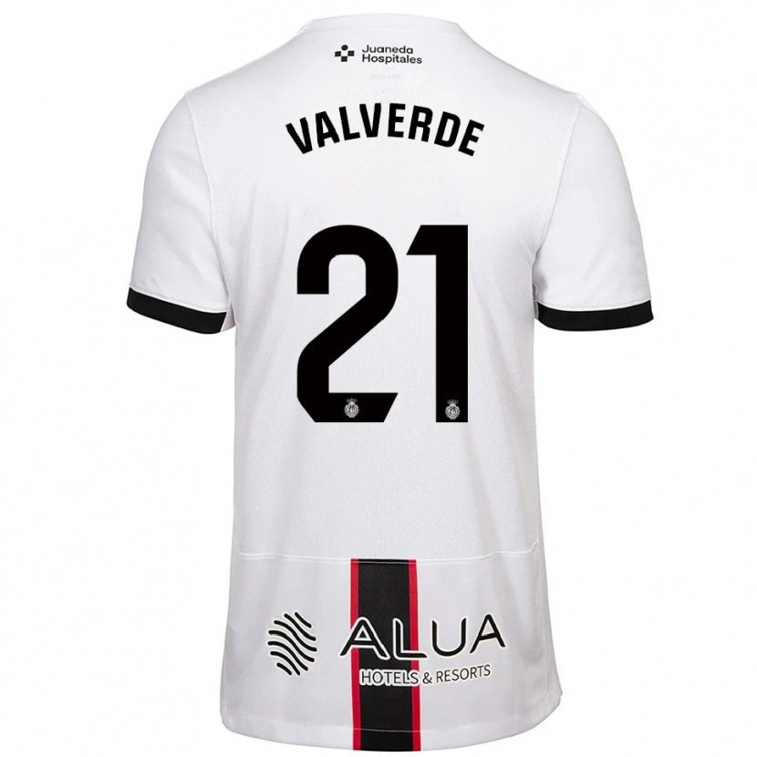 Danxen Män David Valverde #21 Vit Svart Bortatröja Matchtröjor 2025/26 Tröjor T-Tröja