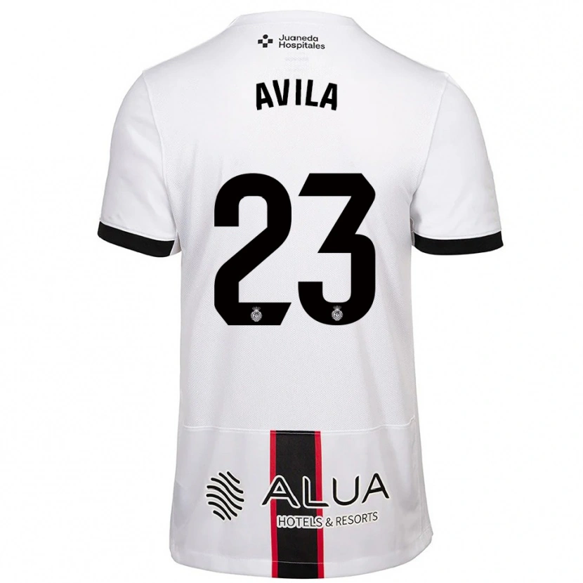 Danxen Män Santi Ávila #23 Vit Svart Bortatröja Matchtröjor 2025/26 Tröjor T-Tröja