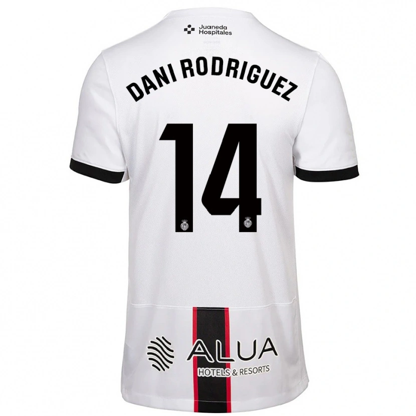 Danxen Män Dani Rodríguez #14 Vit Svart Bortatröja Matchtröjor 2025/26 Tröjor T-Tröja