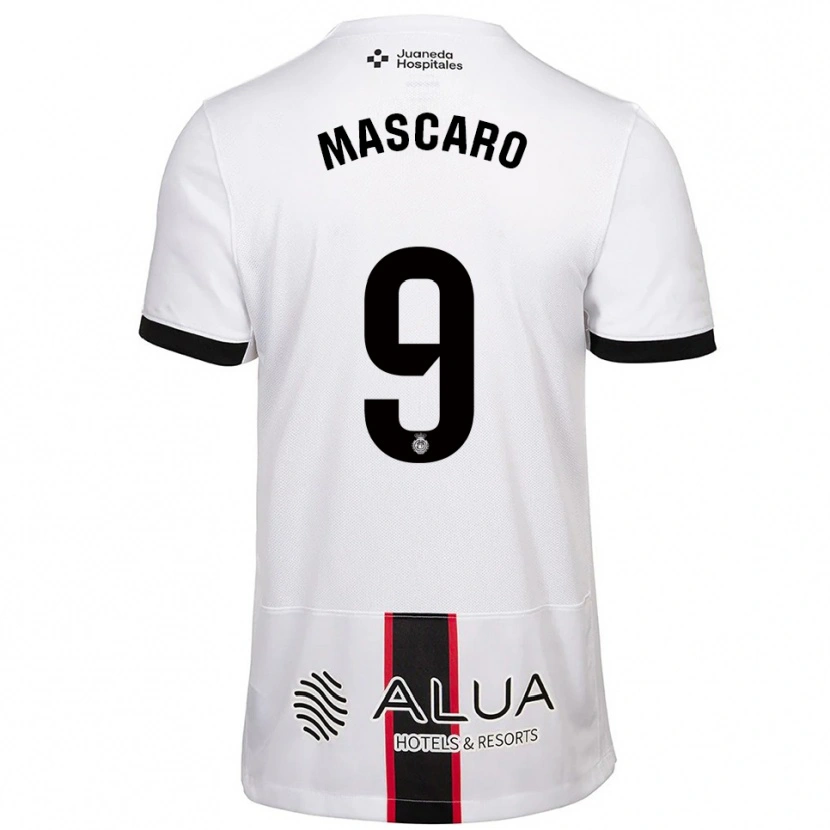 Danxen Män Pau Mascaró #9 Vit Svart Bortatröja Matchtröjor 2025/26 Tröjor T-Tröja