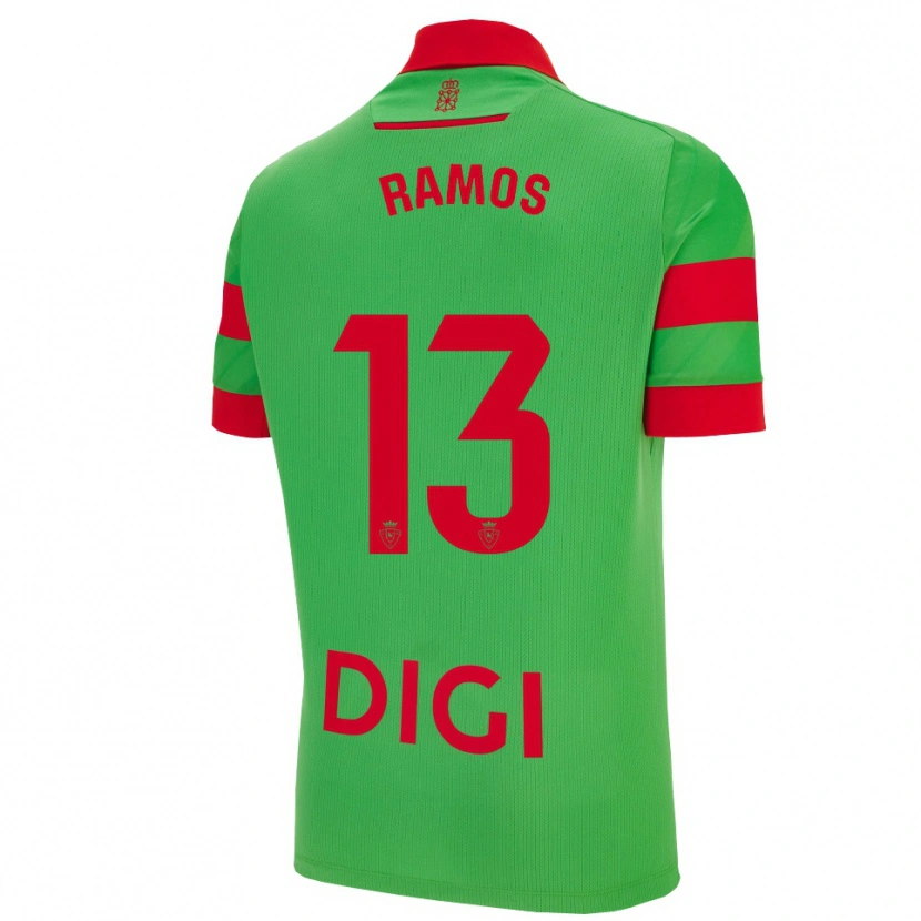 Danxen Män Darío Ramos #13 Grön Röd Bortatröja Matchtröjor 2025/26 Tröjor T-Tröja
