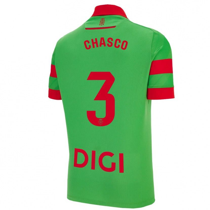 Danxen Män Raúl Chasco #3 Grön Röd Bortatröja Matchtröjor 2025/26 Tröjor T-Tröja