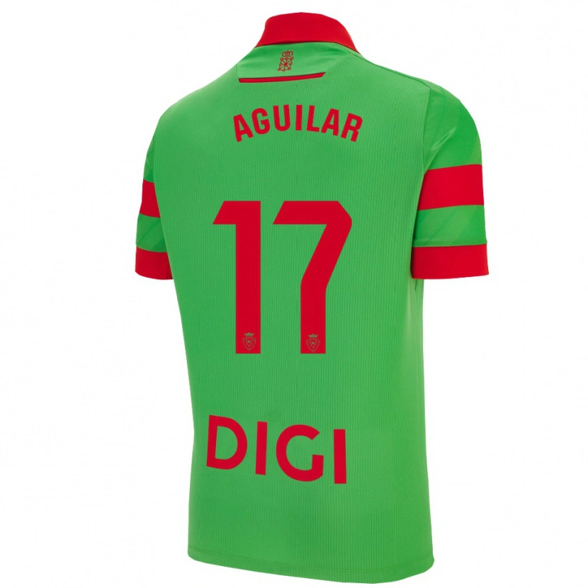 Danxen Män Eneko Aguilar #17 Grön Röd Bortatröja Matchtröjor 2025/26 Tröjor T-Tröja