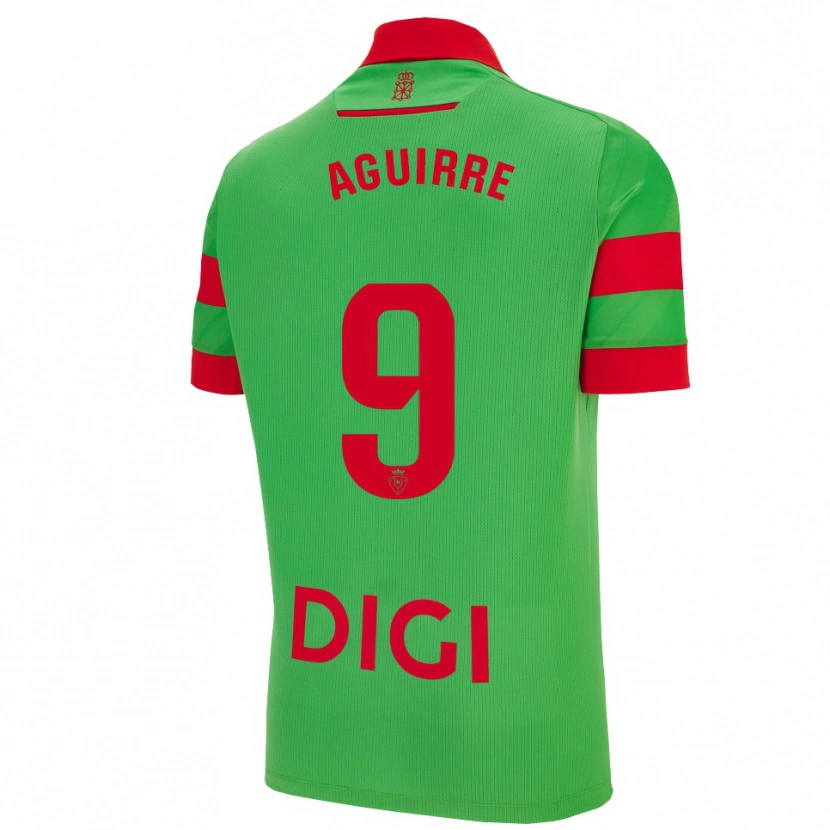 Danxen Män Jorge Aguirre #9 Grön Röd Bortatröja Matchtröjor 2025/26 Tröjor T-Tröja