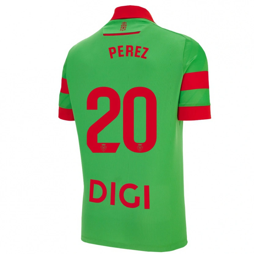 Danxen Män Bruno Pérez #20 Grön Röd Bortatröja Matchtröjor 2025/26 Tröjor T-Tröja