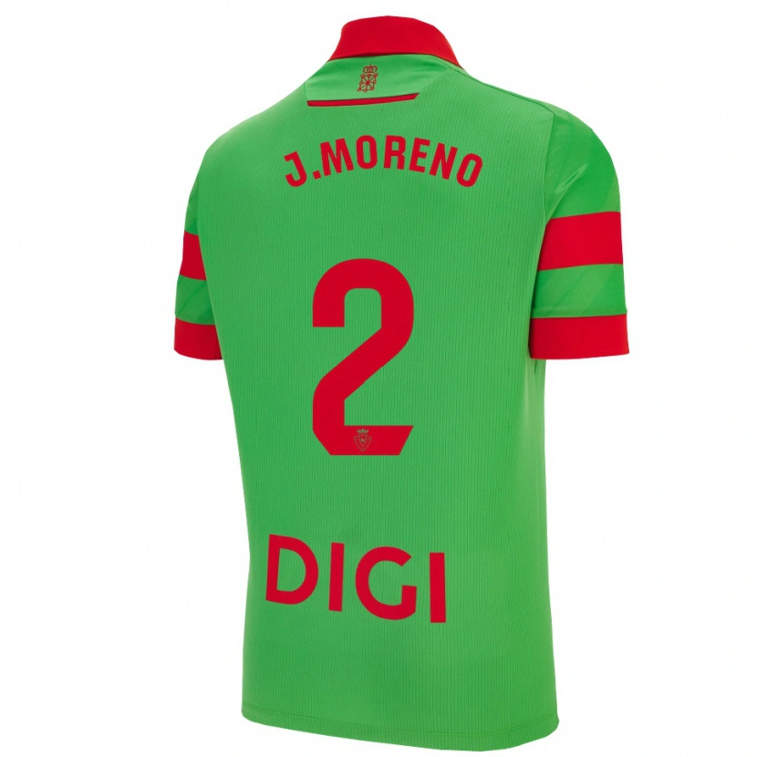 Danxen Män Jorge Moreno #2 Grön Röd Bortatröja Matchtröjor 2025/26 Tröjor T-Tröja