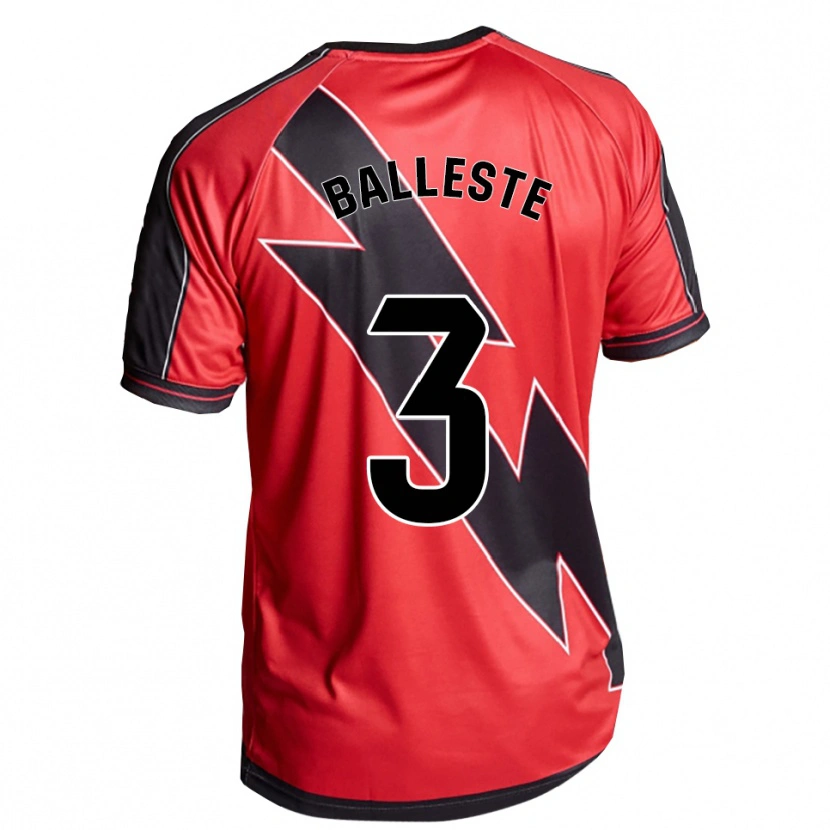 Danxen Män Laia Ballesté #3 Röd Svart Bortatröja Matchtröjor 2025/26 Tröjor T-Tröja