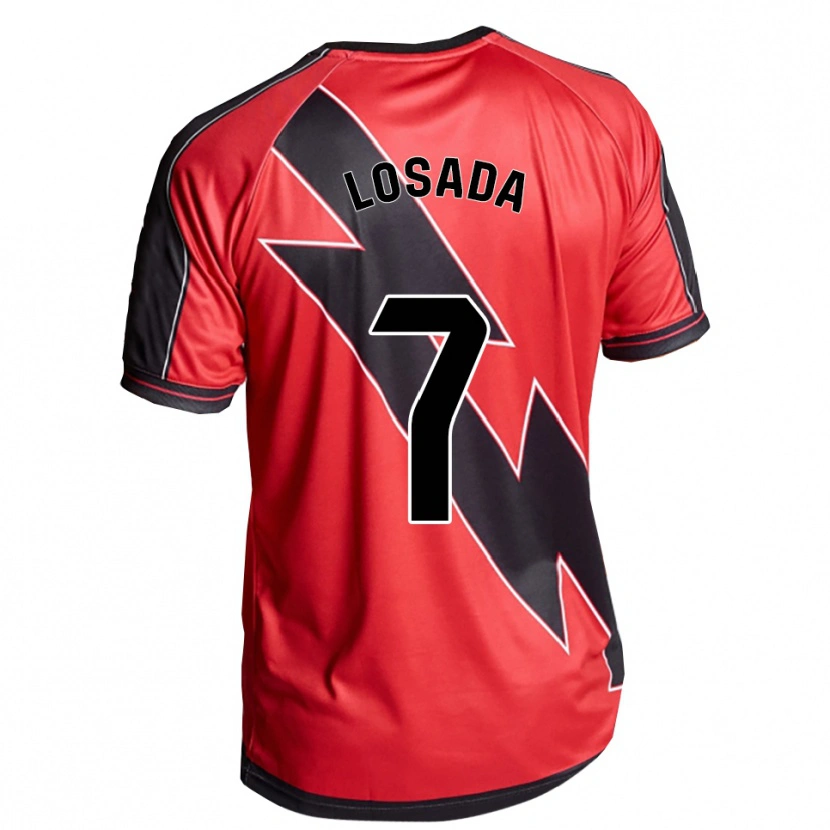 Danxen Män Juan Losada #7 Röd Svart Bortatröja Matchtröjor 2025/26 Tröjor T-Tröja