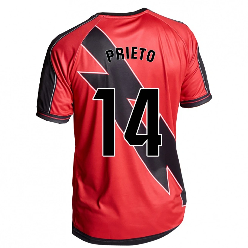 Danxen Män Pablo Prieto #14 Röd Svart Bortatröja Matchtröjor 2025/26 Tröjor T-Tröja