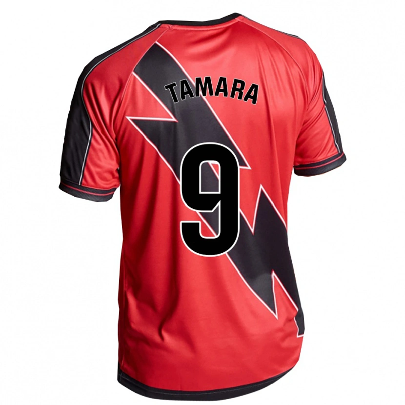 Danxen Män Tamara Álvarez Rodríguez #9 Röd Svart Bortatröja Matchtröjor 2025/26 Tröjor T-Tröja
