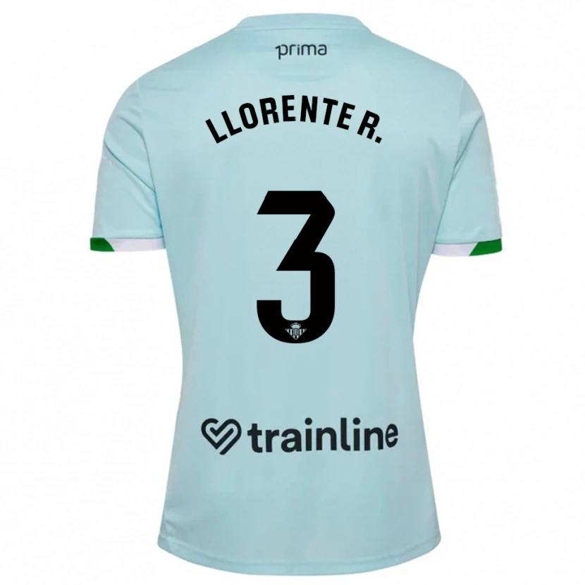 Danxen Män Diego Llorente #3 Himmelsblå Grön Bortatröja Matchtröjor 2025/26 Tröjor T-Tröja