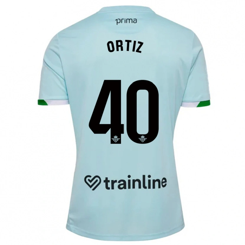 Danxen Män Ángel Ortiz #40 Himmelsblå Grön Bortatröja Matchtröjor 2025/26 Tröjor T-Tröja
