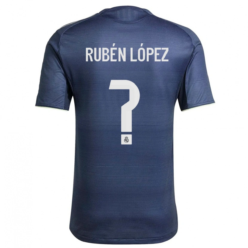 Danxen Män Rubén López #0 Marinblå Silver Bortatröja Matchtröjor 2025/26 Tröjor T-Tröja