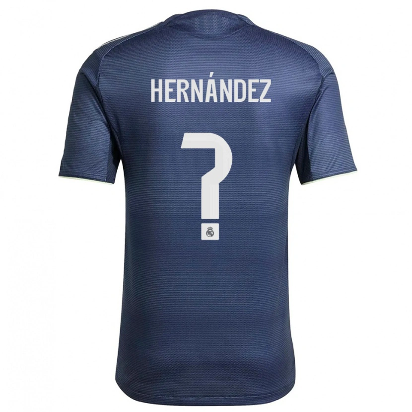 Danxen Män Enaitz Hernández #0 Marinblå Silver Bortatröja Matchtröjor 2025/26 Tröjor T-Tröja